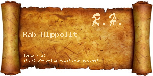 Rab Hippolit névjegykártya